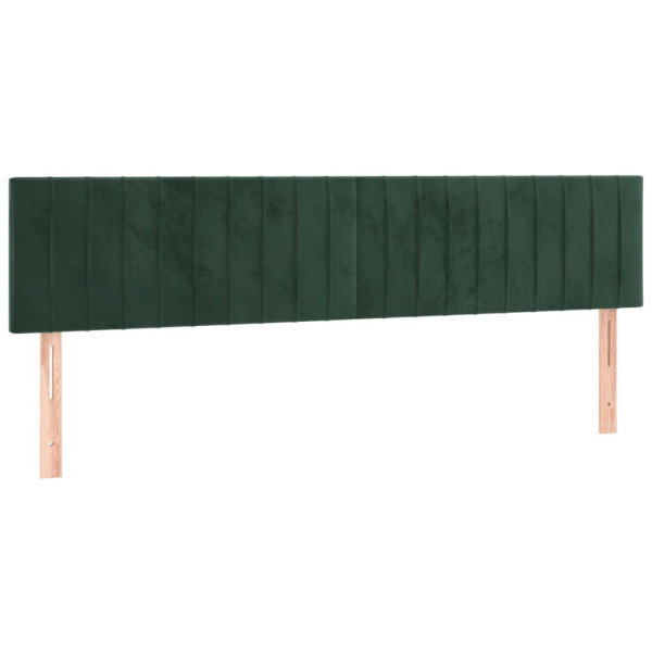 Cabeceira de cama c/luzes LED veludo 160x5x78/88cm verde-escuro M 4
