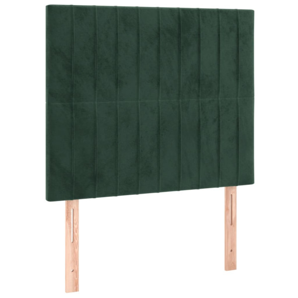 Cabecero con luces LED terciopelo verde oscuro 80x5x118/128 cm M 4