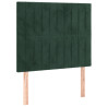 Cabeceira de cama c/ LED veludo 80x5x118/128 cm verde-escuro 4