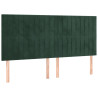 Cabeceira de cama c/ LED veludo 160x5x118/128 cm verde-escuro 4