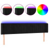 Cabecero con LED de terciopelo negro 183x16x78/88 cm 2