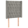 Cabecero con orejas de terciopelo gris claro 83x16x118/128 cm 2