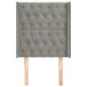 Cabeceira de cama c/ abas veludo 83x16x118/128cm cinzento-claro 3