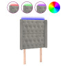 Cabecero con LED de terciopelo gris claro 83x16x118/128 cm 2