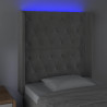 Cabecero con LED de terciopelo gris claro 83x16x118/128 cm 4