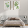 Cabecero de cama y mesitas madera contrachapada gris hormigón 1