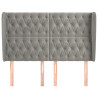 Cabeceira cama c/ abas veludo 163x23x118/128 cm cinzento-claro 3