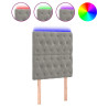 Cabecero con luces LED terciopelo gris claro 80x7x118/128 cm 2