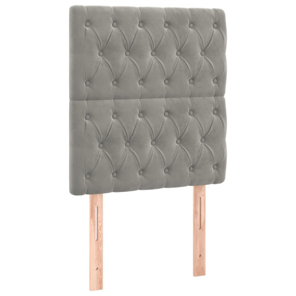 Cabecero con luces LED terciopelo gris claro 80x7x118/128 cm M 4