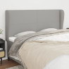 Cabeceira cama c/ abas tecido 183x23x118/128 cm cinzento-claro 1