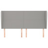 Cabecero con orejas de tela gris claro 183x23x118/128 cm 3