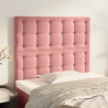 Cabeceira de cama 2 pcs veludo 100x5x78/88 cm rosa 1