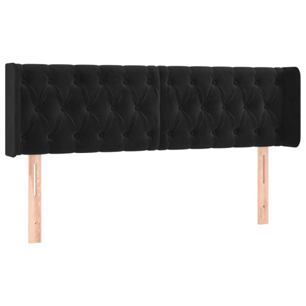 Cabecero de terciopelo negro 163x16x78/88 cm M 2