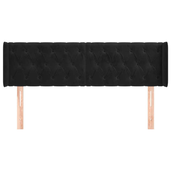Cabeceira de cama c/ abas veludo 163x16x78/88 cm preto M 3