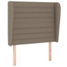 Cabecero con orejas de tela gris taupe 93x23x118/128 cm 2