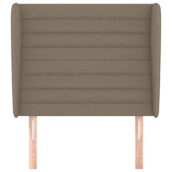 Cabecero con orejas de tela gris taupe 93x23x118/128 cm M 3