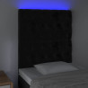 Cabecero con luces LED terciopelo negro 80x7x118/128 cm 3