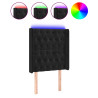 Cabecero con LED de terciopelo negro 83x16x118/128 cm 2