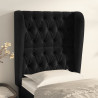Cabecero con orejas de terciopelo negro 83x23x118/128 cm 1