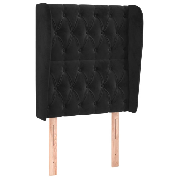 Cabecero con orejas de terciopelo negro 83x23x118/128 cm M 2