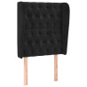 Cabecero con orejas de terciopelo negro 83x23x118/128 cm 2