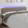 Cabecero con LED de tela gris taupe 180x5x78/88 cm 1