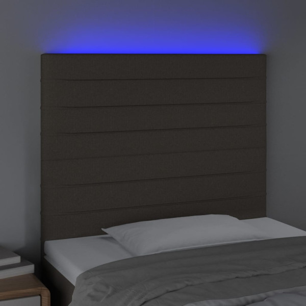 Cabecero con luces LED tela gris taupe 90x5x118/128 cm M 3