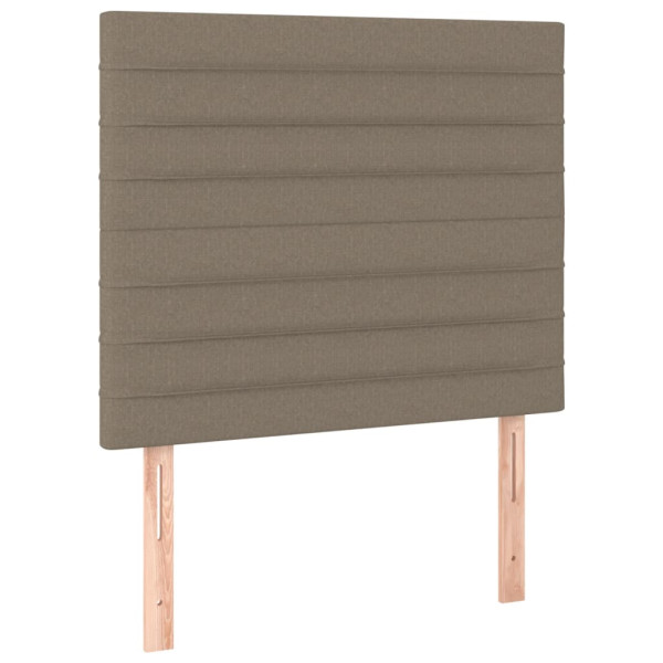 Cabecero con luces LED tela gris taupe 90x5x118/128 cm M 4