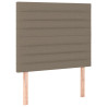 Cabeceira cama c/ LED tecido 90x5x118/128 cm cinza-acastanhado 4