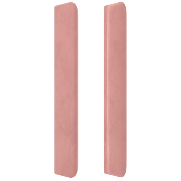 Cabecero con orejas de terciopelo rosa 103x16x118/128 cm M 4