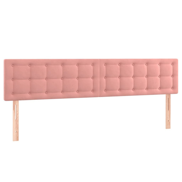 Cabeceira de cama c/ luzes LED veludo 200x5x78/88 cm rosa M 4