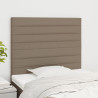 Cabeceira cama 2 pcs tecido 90x5x78/88 cm cinzento-acastanhado 1