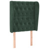 Cabecero con orejas de terciopelo verde oscuro 83x23x118/128 cm 2