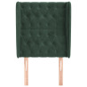 Cabecero con orejas de terciopelo verde oscuro 83x23x118/128 cm 3