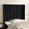 Cabeceira de cama c/ abas veludo 103x16x118/128 cm preto 1