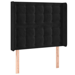 Cabecero con orejas de terciopelo negro 103x16x118/128 cm H