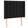 Cabecero con orejas de terciopelo negro 103x16x118/128 cm 2