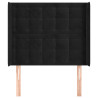 Cabecero con orejas de terciopelo negro 103x16x118/128 cm 3