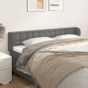 Cabecero de cuero sintético gris 163x23x78/88 cm 1