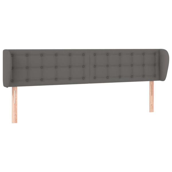 Cabeceira de cama c/ abas couro artificial 163x23x78/88cm cinza M 2