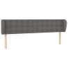 Cabecero de cuero sintético gris 163x23x78/88 cm 2