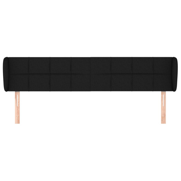 Cabeceira de cama c/ abas tecido 183x23x78/88 cm preto M 3
