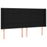 Cabeceira de cama c/ abas tecido 183x16x118/128 cm preto 2