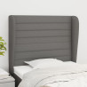 Cabeceira cama c/ abas tecido 93x23x118/128 cm cinzento-escuro 1