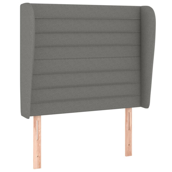 Cabecero con orejas de tela gris oscuro 93x23x118/128 cm M 2