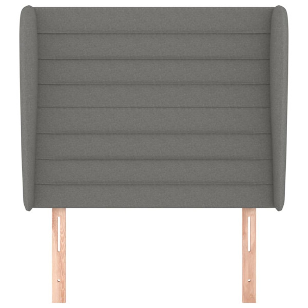 Cabecero con orejas de tela gris oscuro 93x23x118/128 cm M 3