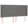 Cabeceira cama c/ abas tecido 183x16x118/128 cm cinzento-escuro 2