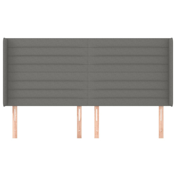 Cabeceira cama c/ abas tecido 183x16x118/128 cm cinzento-escuro M 3