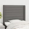 Cabecero con orejas de tela gris oscuro 93x16x118/128 cm 1