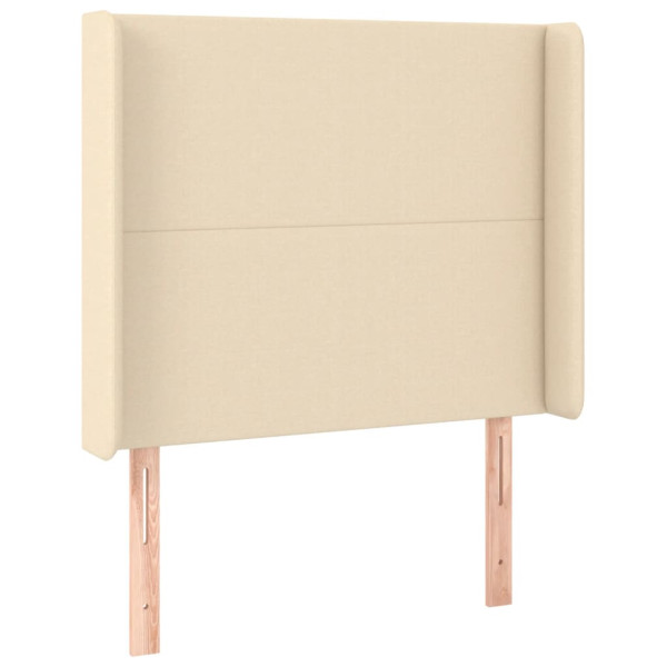 Cabeceira de cama c/ luzes LED tecido 93x16x118/128cm cor creme M 3